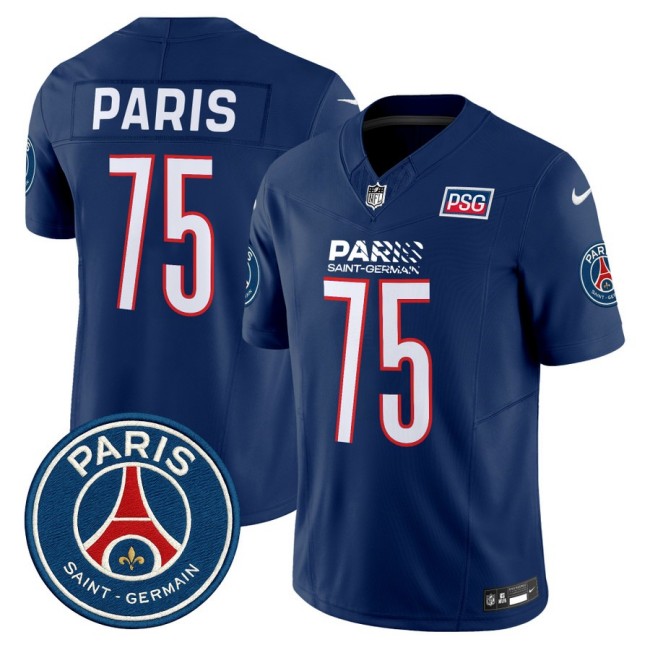 Paris Saint-Germain #75 Paris 2025 NFL Football Nike Vapor Limited Jersey Navy - Stitched