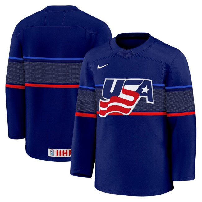 Men's 2025 Women's World Championship Team Blue Nike Stitched Hockey Jersey