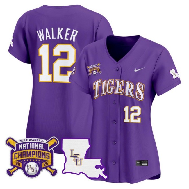 Women's LSU Tigers #12 Todd Walker 2025 College World Series Champions Nike Limited Baseball Stitched Jersey