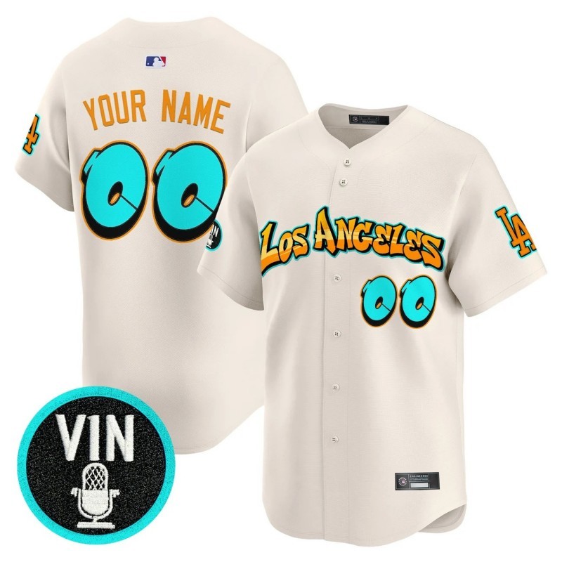 Los Angeles Dodgers 'Graffiti Street Style Edition' Custom Vapor Premier Limited Jersey Cream - All Stitched