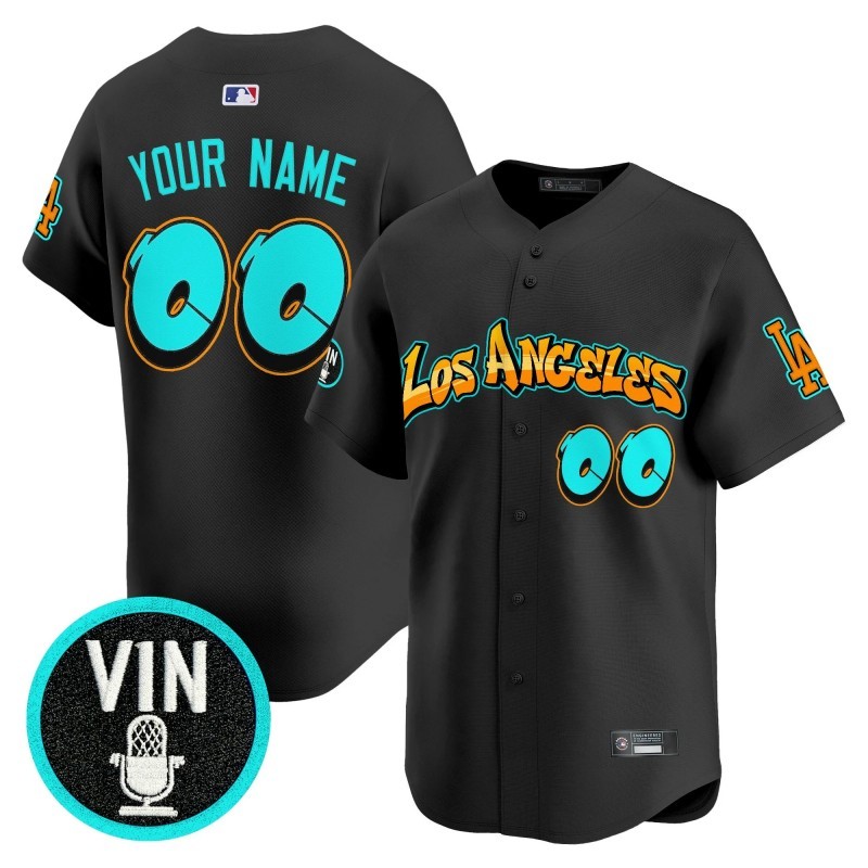 Los Angeles Dodgers 'Graffiti Street Style Edition' Custom Vapor Premier Limited Jersey Black - All Stitched