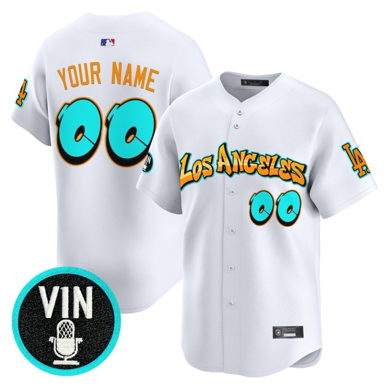 Los Angeles Dodgers 'Graffiti Street Style Edition' Custom Vapor Premier Limited Jersey White - All Stitched
