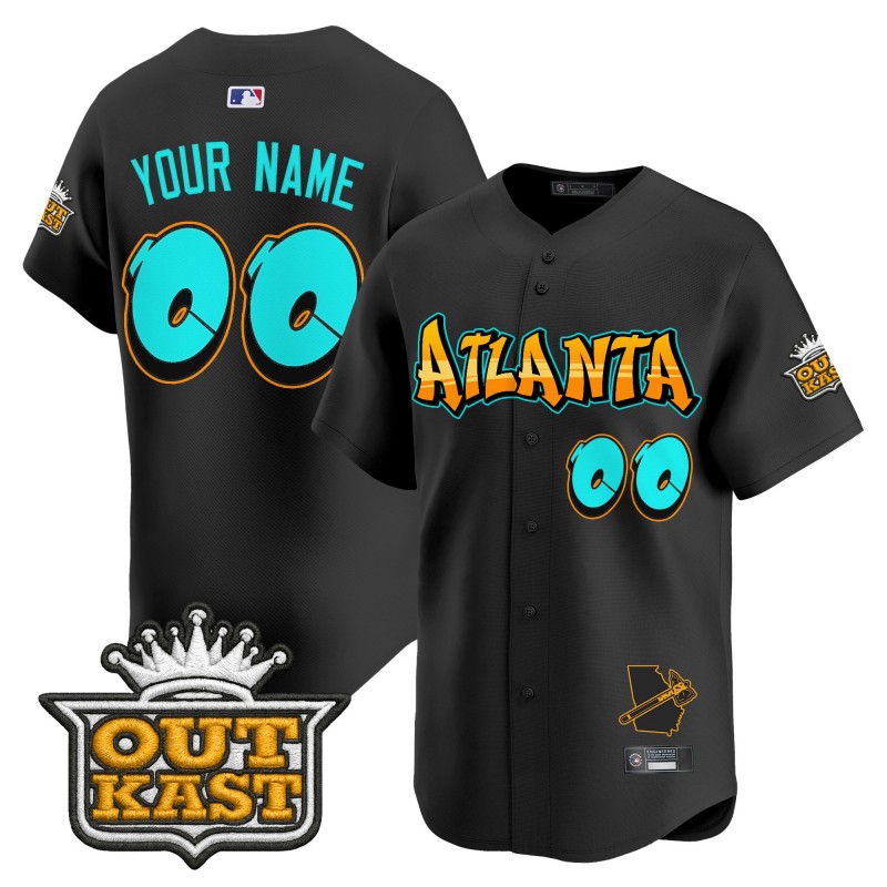 Atlanta Braves 'Graffiti A-Town Edition' Custom Vapor Premier Limited Jersey Black - All Stitched