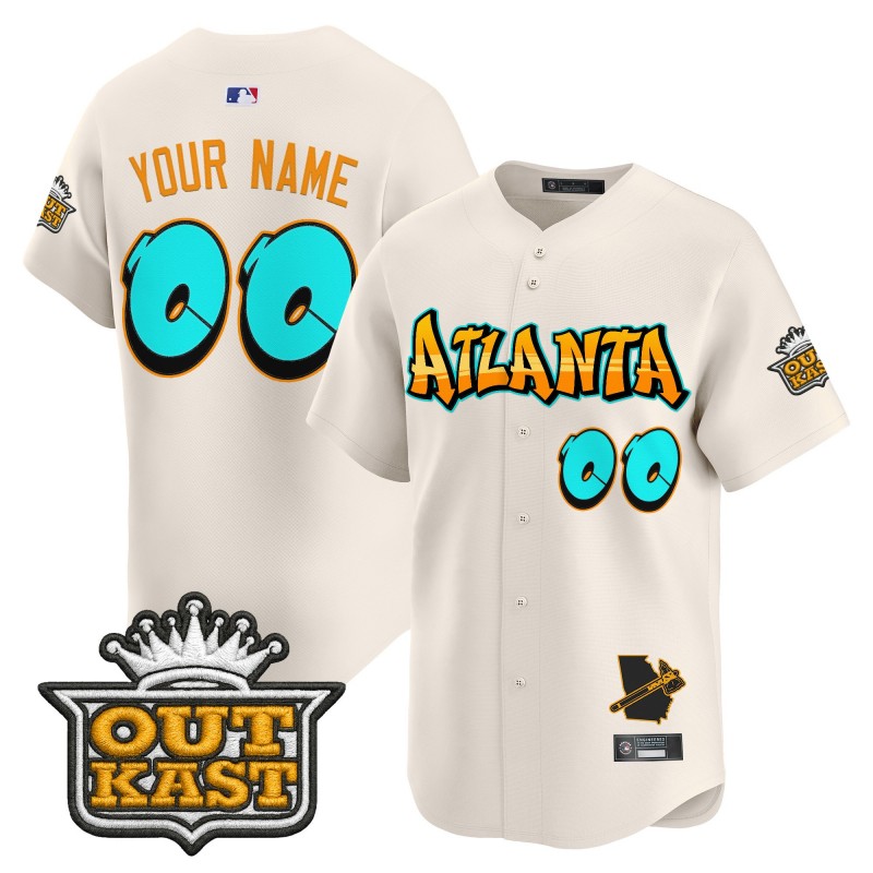 Atlanta Braves 'Graffiti A-Town Edition' Custom Vapor Premier Limited Jersey Cream - All Stitched