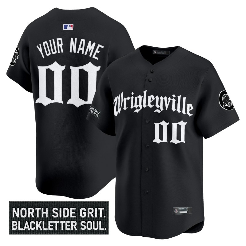 Chicago Cubs 'Gothic North Side Edition' Custom Vapor Premier Limited Jersey Black V2 - All Stitched