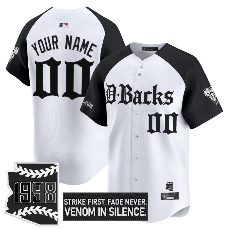 Arizona Diamondbacks 'Gothic Desert Fang Edition' Custom Vapor Premier Limited Jersey White Black V2 - All Stitched