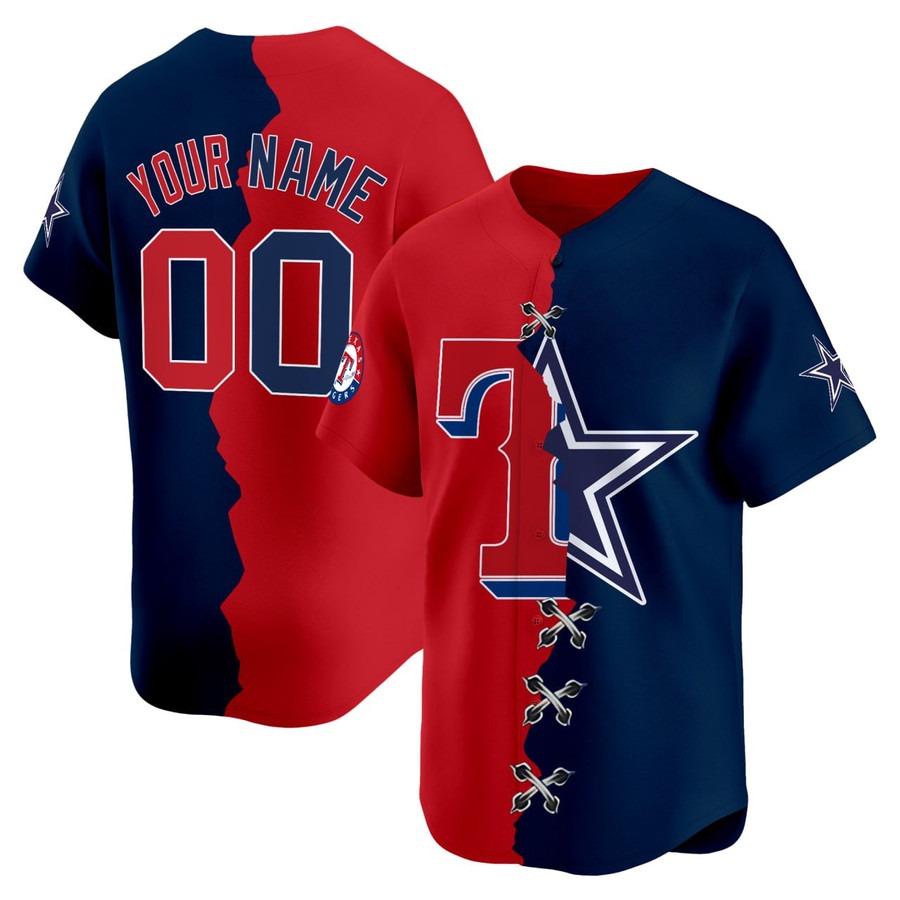 Texas Rangers x Dallas Cowboy Split Limited Stitched Baseball Jersey