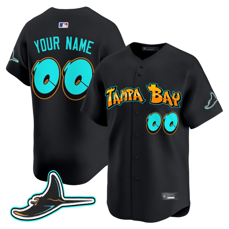 Tampa Bay Rays 'Graffiti Gulfside Edition' Custom Vapor Premier Limited Jersey Black - All Stitched