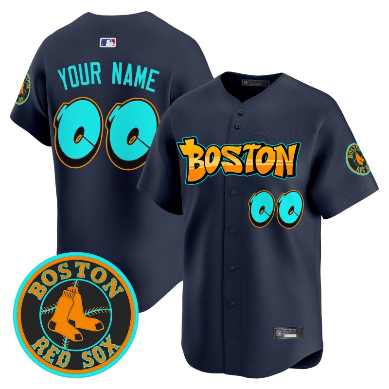 Boston Red Sox 'Graffiti Streetstyle Edition' Custom Vapor Premier Limited Jersey Navy - All Stitched