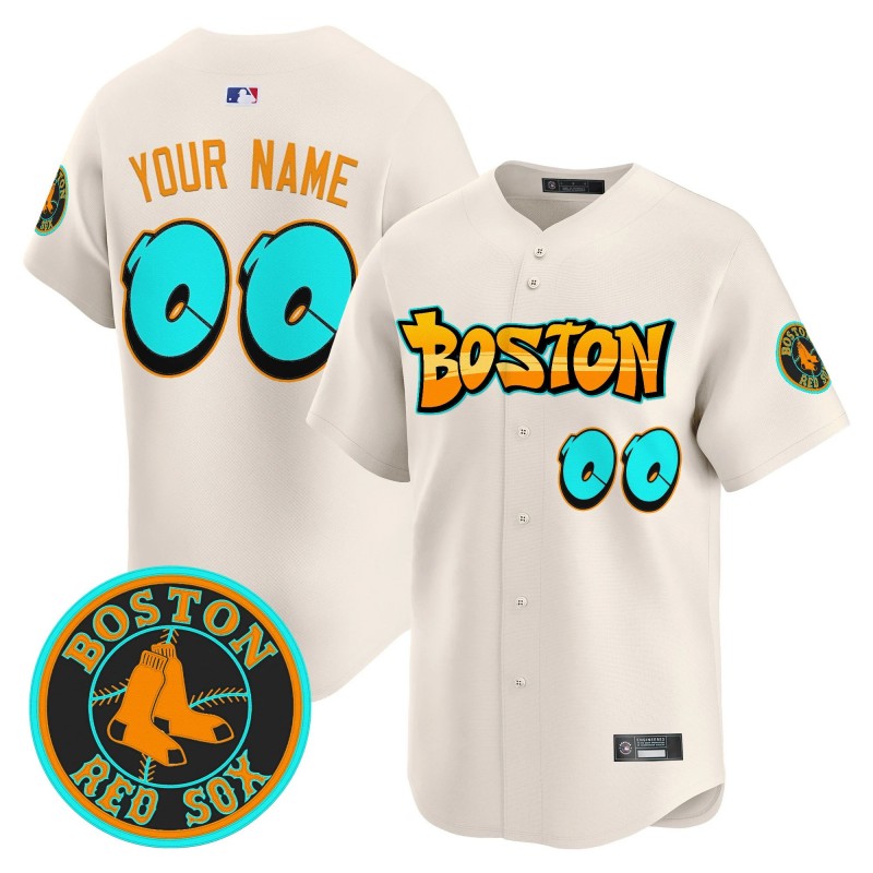 Boston Red Sox 'Graffiti Streetstyle Edition' Custom Vapor Premier Limited Jersey Cream - All Stitched