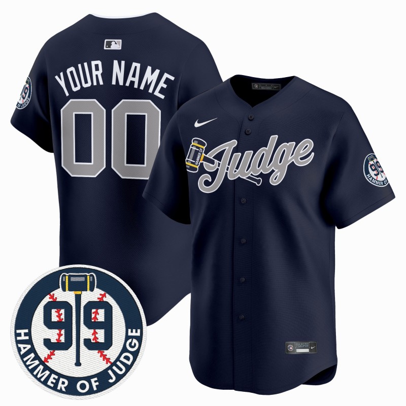 Aaron Judge Yankees The Hammer Custom Nike Vapor Premier Limited Jersey Navy - All Stitched