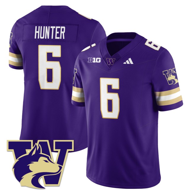 Men's Washington Huskies #6 Jeremiah Hunter Purple 2025 Vapor Limited Stitched Football Jersey