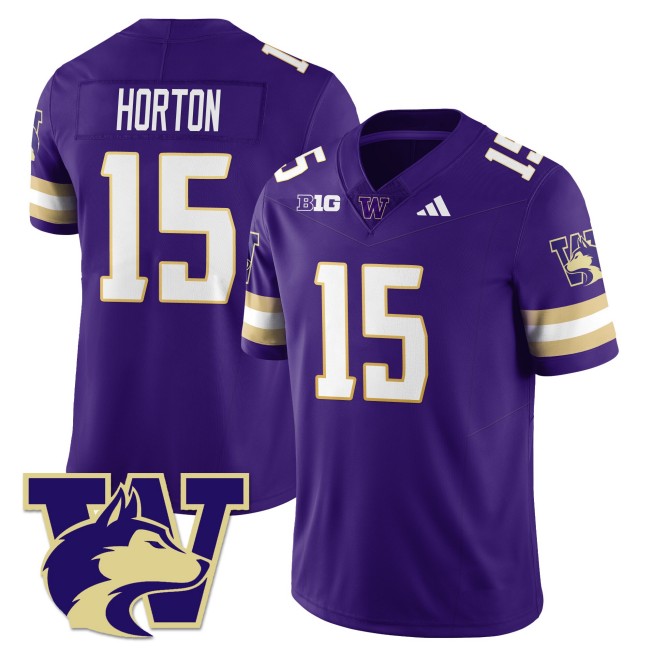 Men's Washington Huskies #15 Kai Horton Purple 2025 Vapor Limited Stitched Football Jersey