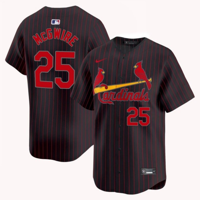 Youth St. Louis Cardinals #25 Mark McGwire Nike Brown Pinstripe Limited Stitched Baseball Jersey
