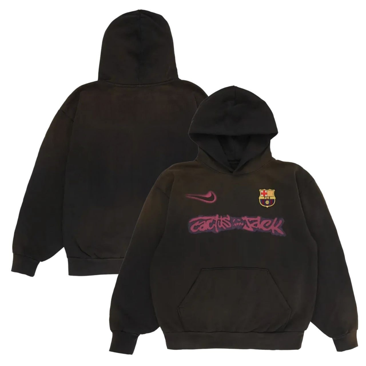 FC Barcelona x Cactus Jack Brown Pullover Hoodie - Printed