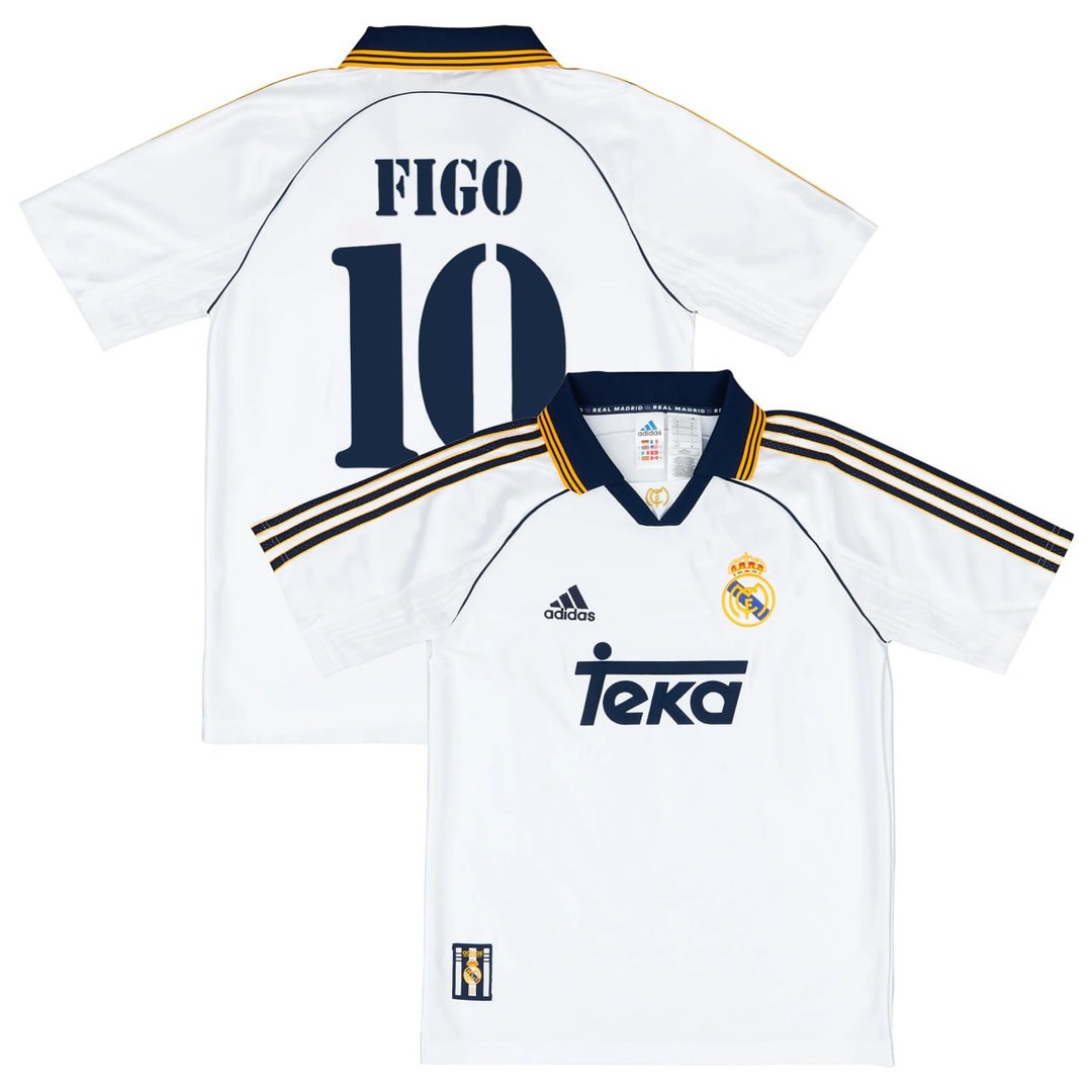 Luis Figo #10 Real Madrid White Jersey - Printed