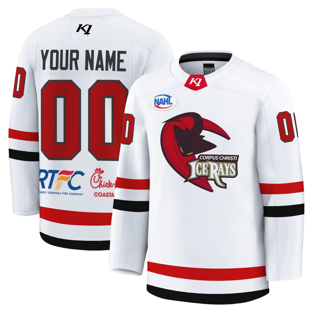Corpus Christi IceRays Hockey White Custom Jersey - All Stitched