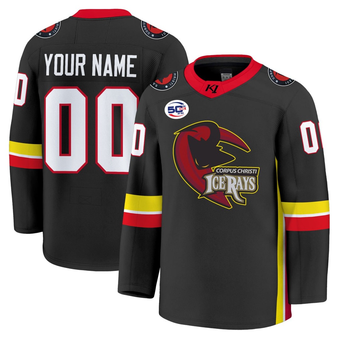 Corpus Christi IceRays Hockey Black Custom Jersey - All Stitched