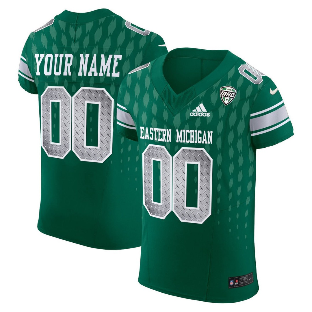 Eastern Michigan Eagles Football Green Custom Jersey - All Stitched