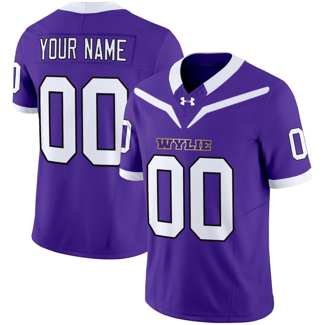 Wylie High School Football Purple Custom Jersey - All Stitched