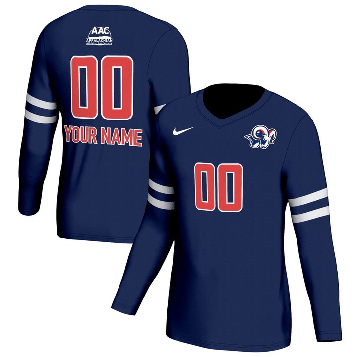 Bluefield University Rams Volleyball Navy Custom Jersey - All Stitched