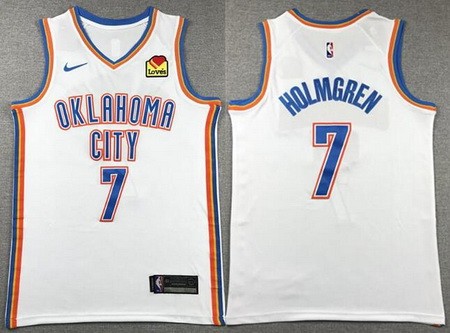 Youth Oklahoma City Thunder #7 Chet Holmgren White Icon Sponsor Swingman Jersey