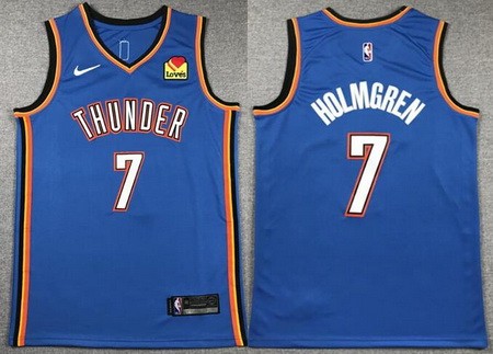 Youth Oklahoma City Thunder #7 Chet Holmgren Blue Icon Sponsor Swingman Jersey