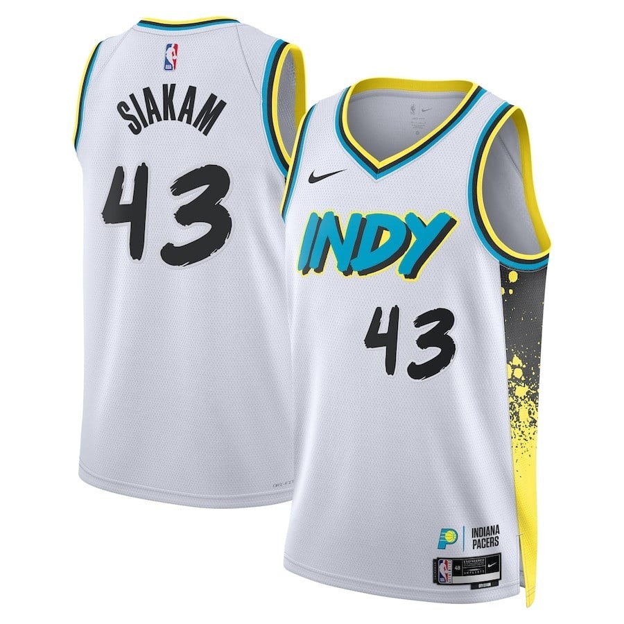 Youth Indiana Pacers #43 Pascal Siakam White 2024-25 City Edition Jersey - All Stitched