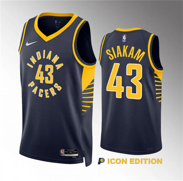 Youth Indiana Pacers #43 Pascal Siakam Navy Icon Edition Stitched Basketball Jersey