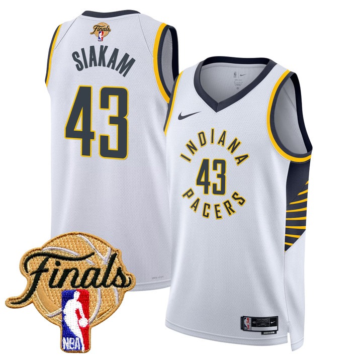Youth Indiana Pacers #43 Pascal Siakam Nike White 2025 NBA Finals Swingman Jersey - Association Edition
