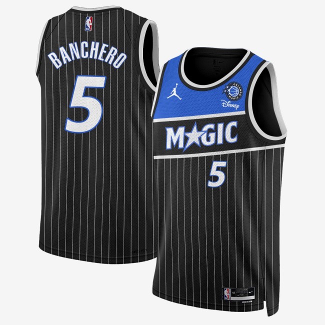 Men's Orlando Magic #5 Paolo Banchero New Generation of Magic Black Stitched Basketball Swingman Jersey