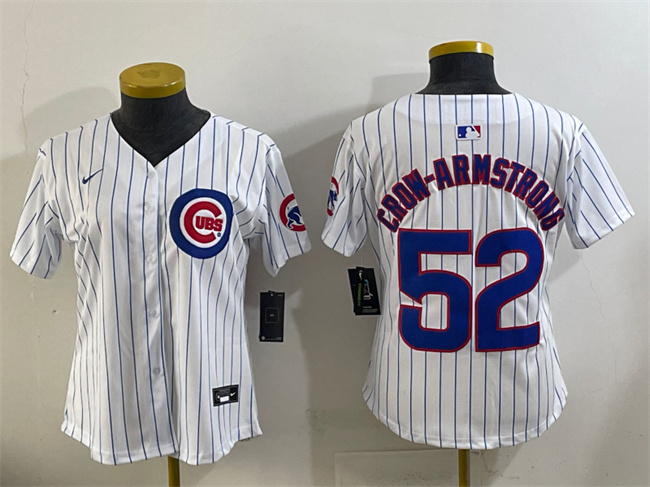 Women's Chicago Cubs #52 Pete Crow-Armstrong White Home Limited Stitched Baseball Jersey