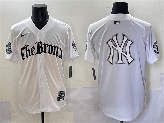 Men's New York Yankees Team Big Logo White 'Gothic Legacy Edition' Vapor Premier Limited Stitched MLB Baseball Jersey