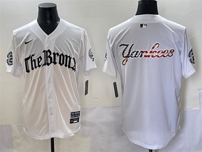 Men's New York Yankees Team Big Logo White 'Gothic Legacy Edition' Vapor Premier Limited Stitched Baseball Jerseys