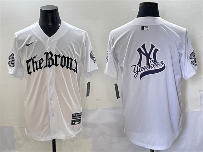 Men's New York Yankees Team Big Logo White 'Gothic Legacy Edition' Vapor Premier Limited Stitched MLB Jersey