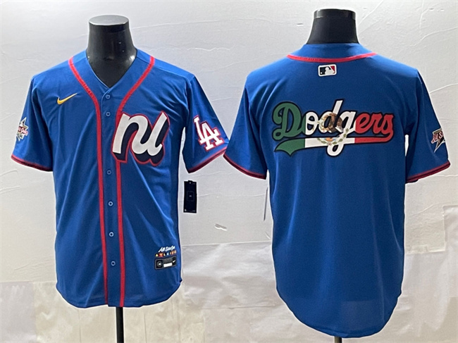 Men's National League Los Angeles Dodgers Team Big Logo Blue 2025 All-Star Edition Limited Mexico Baseball Jersey