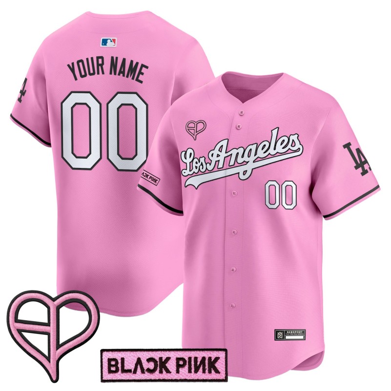 Los Angeles Dodgers x BLACK PINK Custom Pink 2025 Limited Stitched Baseball Jersey
