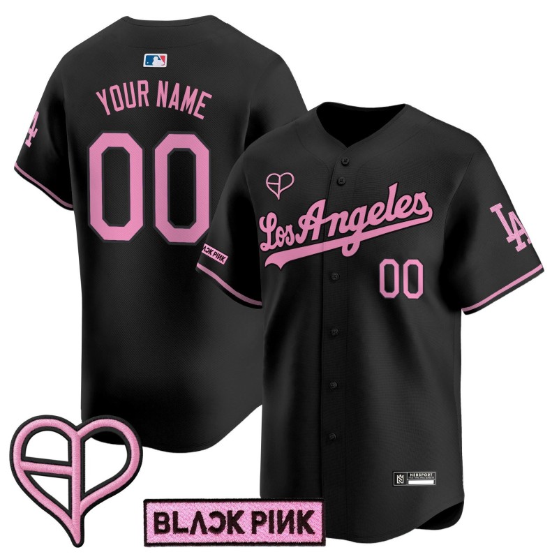 Los Angeles Dodgers x BLACK PINK Custom Black 2025 Limited Stitched Baseball Jersey