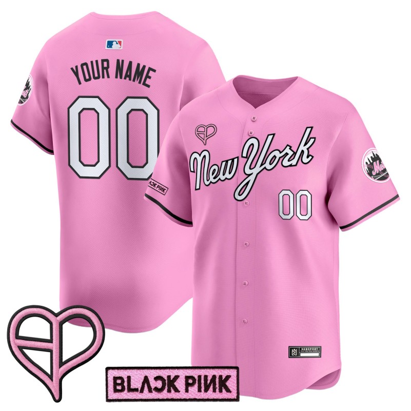 New York Mets x BLACK PINK Custom Pink 2025 Limited Stitched Baseball Jersey