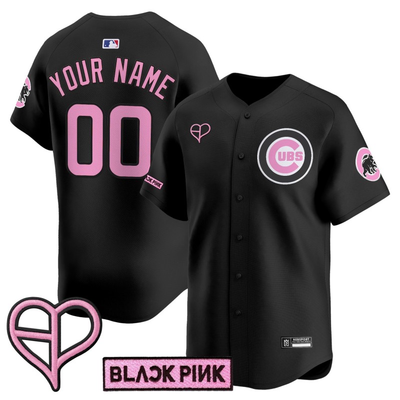 Chicago Cubs x BLACK PINK Custom Black 2025 Limited Stitched Baseball Jersey