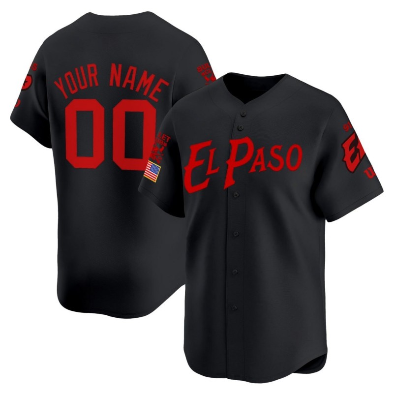 El Paso Chihuahuas Custom Black 2025 Limited Stitched Baseball Jersey