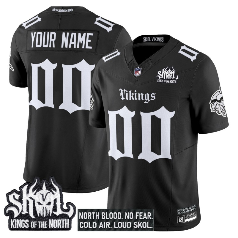 Minnesota Vikings 'Gothic Norseblood Edition' Custom Black Vapor Limited Stitched Football Jersey