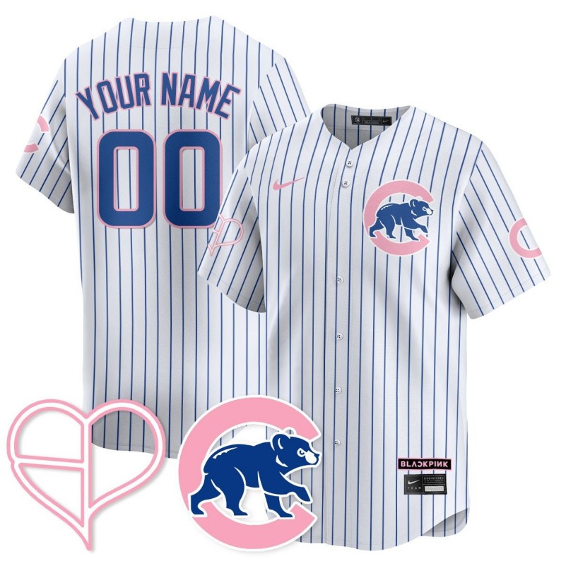 Custom Chicago Cubs BLACKPINK 2025 Limited Stitched Baseball Jersey White
