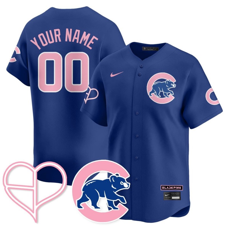 Custom Chicago Cubs BLACKPINK 2025 Limited Stitched Baseball Jersey Royal