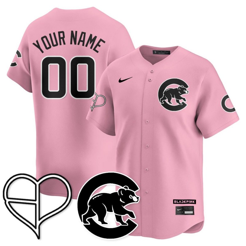 Custom Chicago Cubs BLACKPINK 2025 Limited Stitched Baseball Jersey Pink