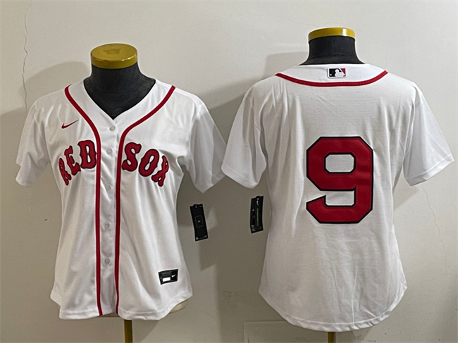 Women's Boston Red Sox #9 Ted Williams White Cool Base Stitched Baseball Jersey
