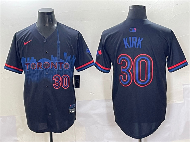 Men's Toronto Blue Jays #30 Alejandro Kirk Black 2024 City Connect Limited Stitched Baseball Jersey