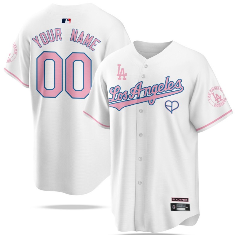 Los Angeles Dodgers BLACKPINK Custom White 2025 Stitched Cool Base Jersey