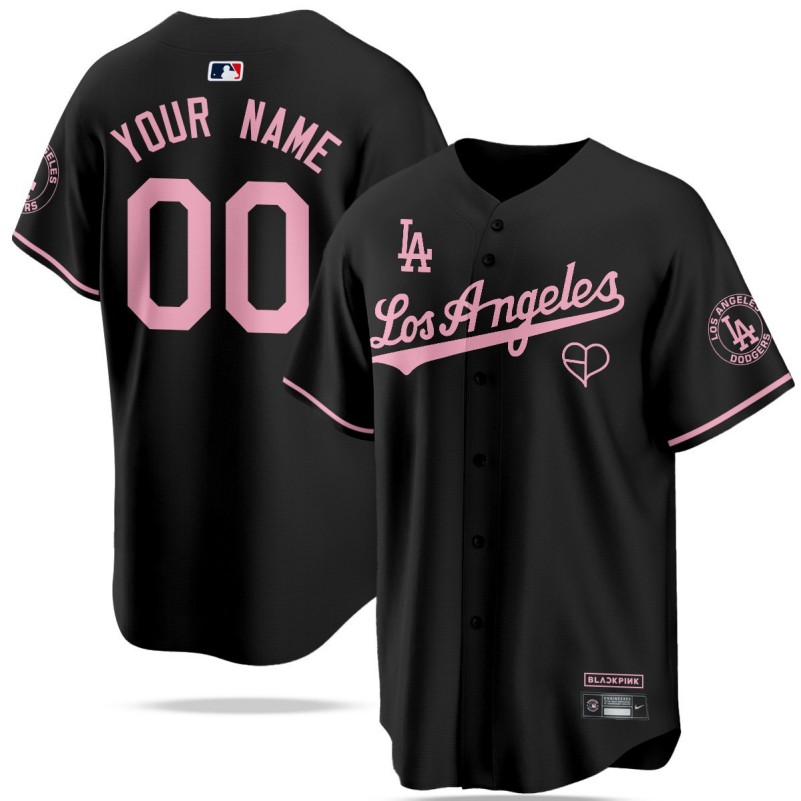 Los Angeles Dodgers BLACKPINK Custom Black 2025 Stitched Cool Base Jersey