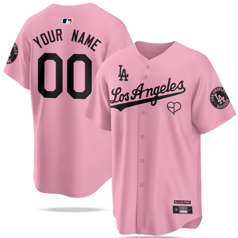 Los Angeles Dodgers BLACKPINK Custom Pink 2025 Stitched Cool Base Jersey